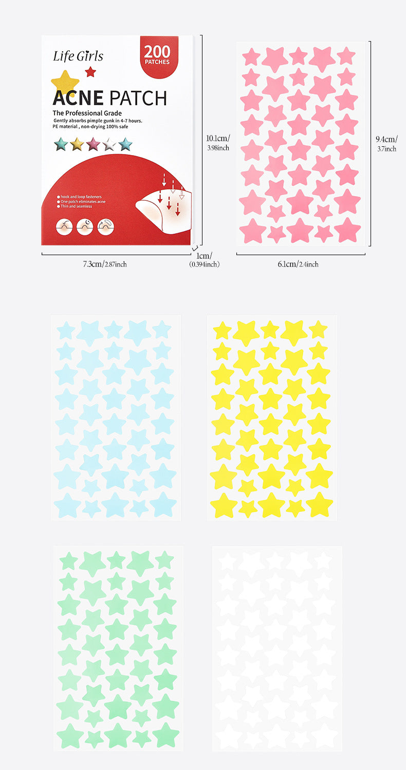 Star-Shaped Hydrocolloid Acne Patches for Clear Skin