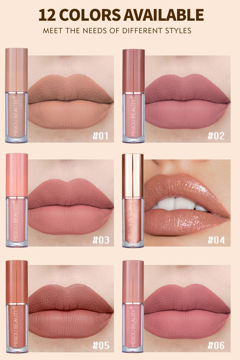 12-Piece Long-Lasting Matte Liquid Lipstick Set