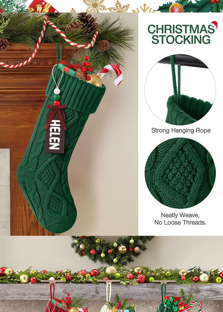 Cable Knit Christmas Stockings for Holiday Decor