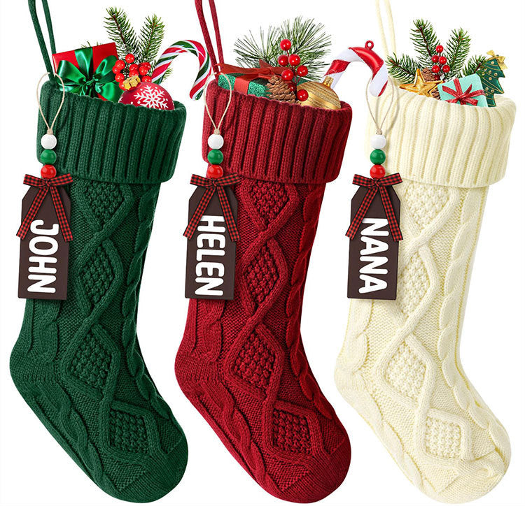 Cable Knit Christmas Stockings for Holiday Decor