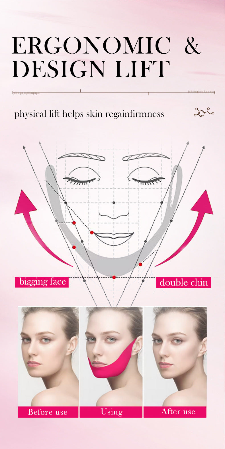 V-Shape Face Lifting Hydrogel Mask for Jawline Firming