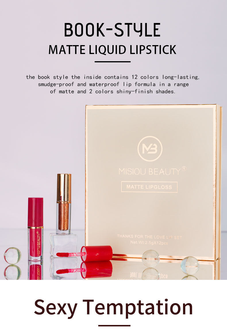 12-Piece Long-Lasting Matte Liquid Lipstick Set - 7