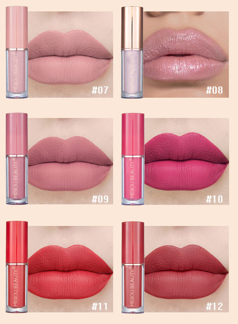 12-Piece Long-Lasting Matte Liquid Lipstick Set