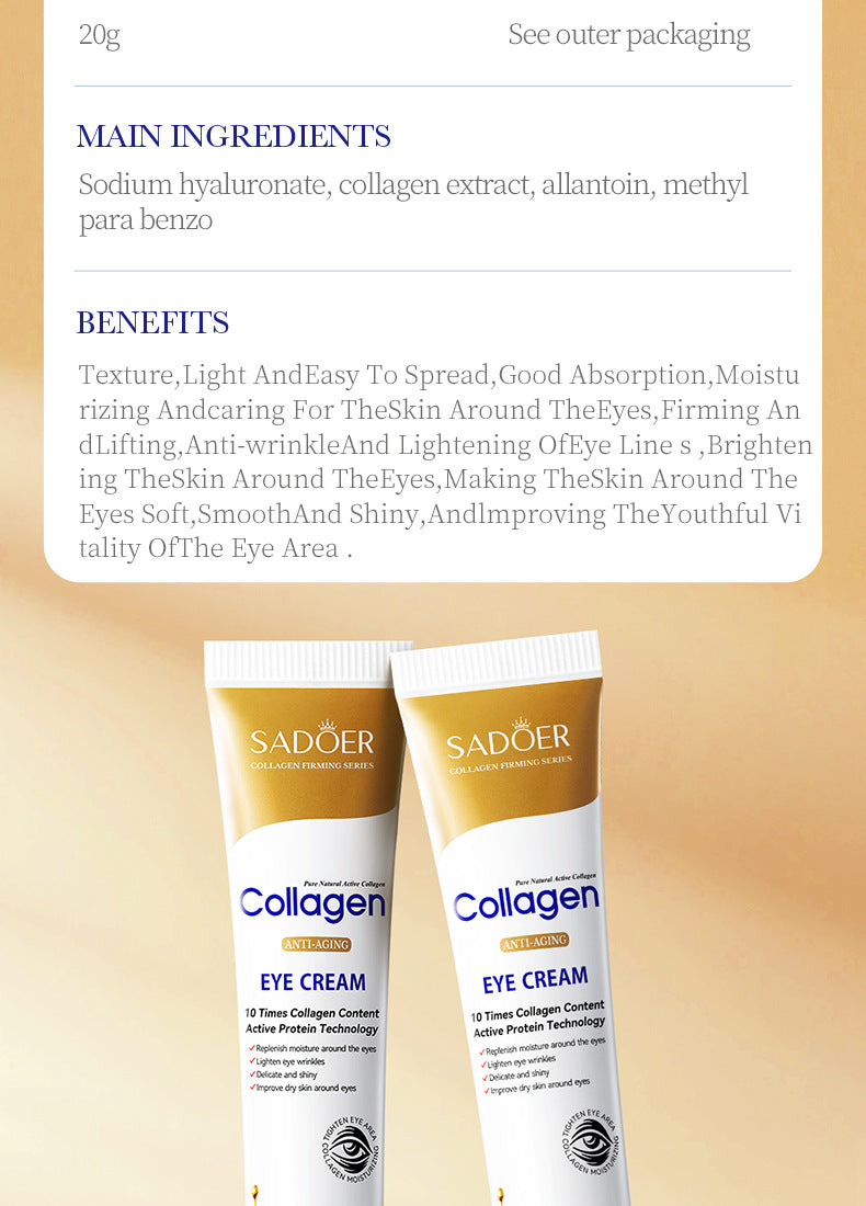 Collagen Roll-On Eye Cream for Dark Circles and Puffiness