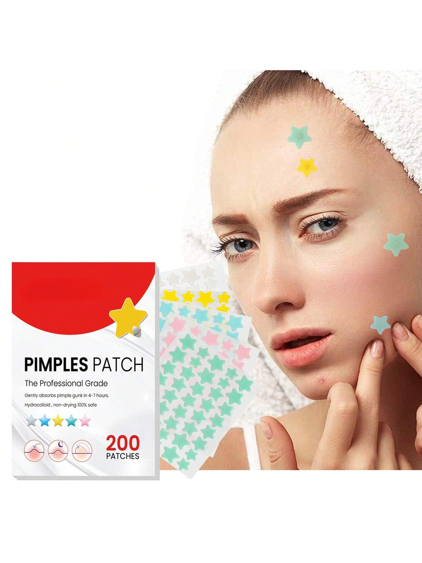 Star Shaped Hydrocolloid Acne Patches for Blemishes - 9