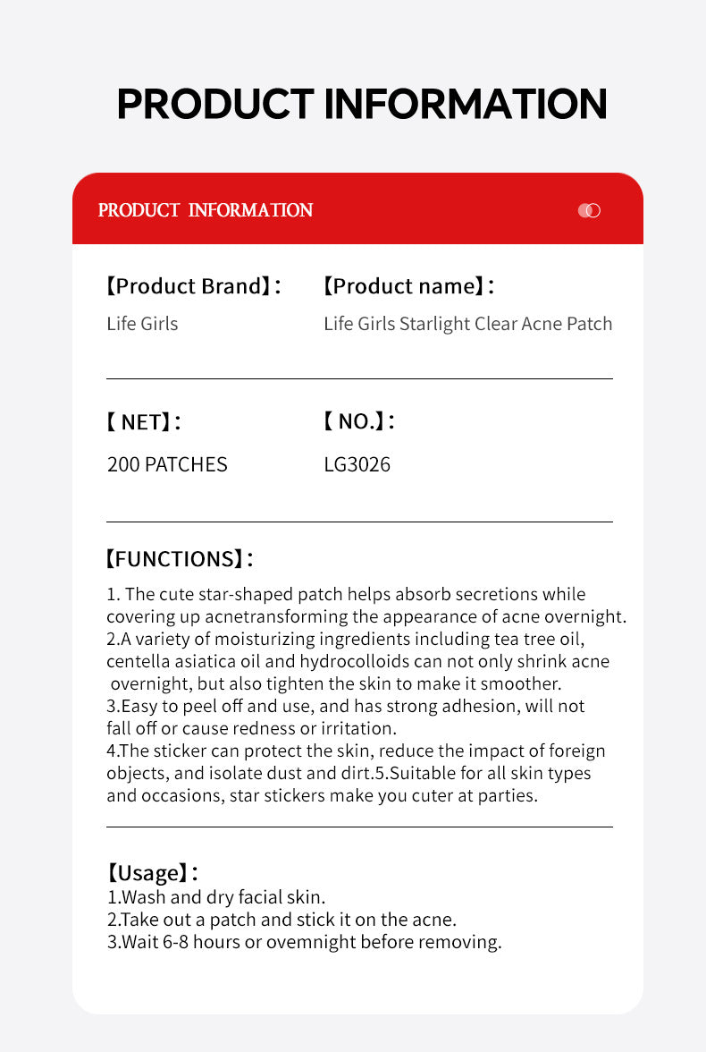 Star-Shaped Hydrocolloid Acne Patches for Clear Skin