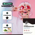 Star-Shaped Hydrocolloid Acne Patches for Fast Blemish Healing