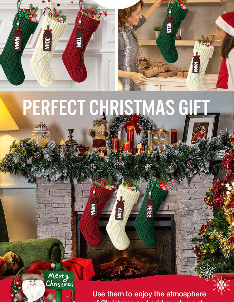 Cable Knit Christmas Stockings for Holiday Decor