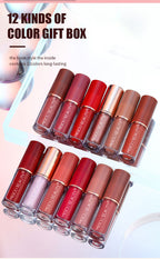 12-Piece Long-Lasting Matte Liquid Lipstick Set