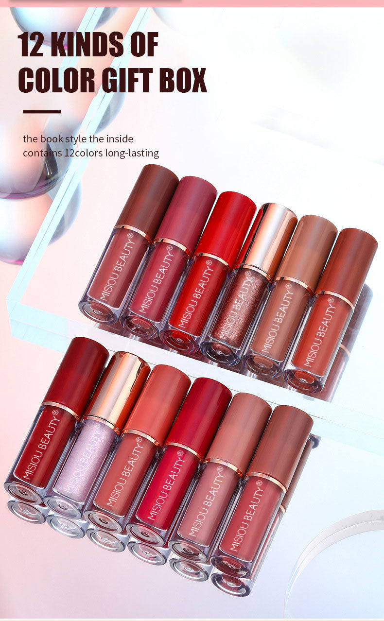 12-Piece Long-Lasting Matte Liquid Lipstick Set
