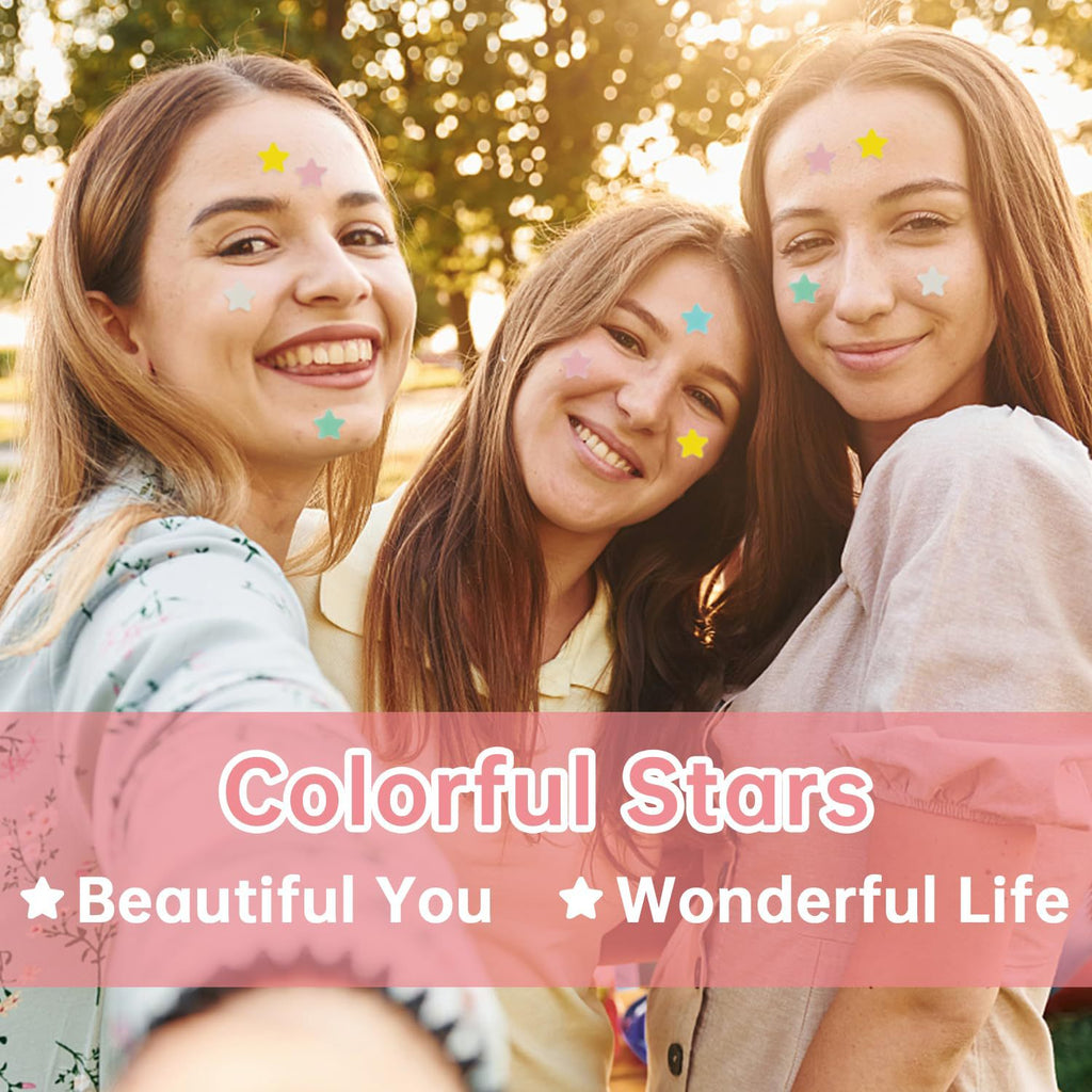 Star-Shaped Hydrocolloid Acne Patches for Fast Blemish Healing