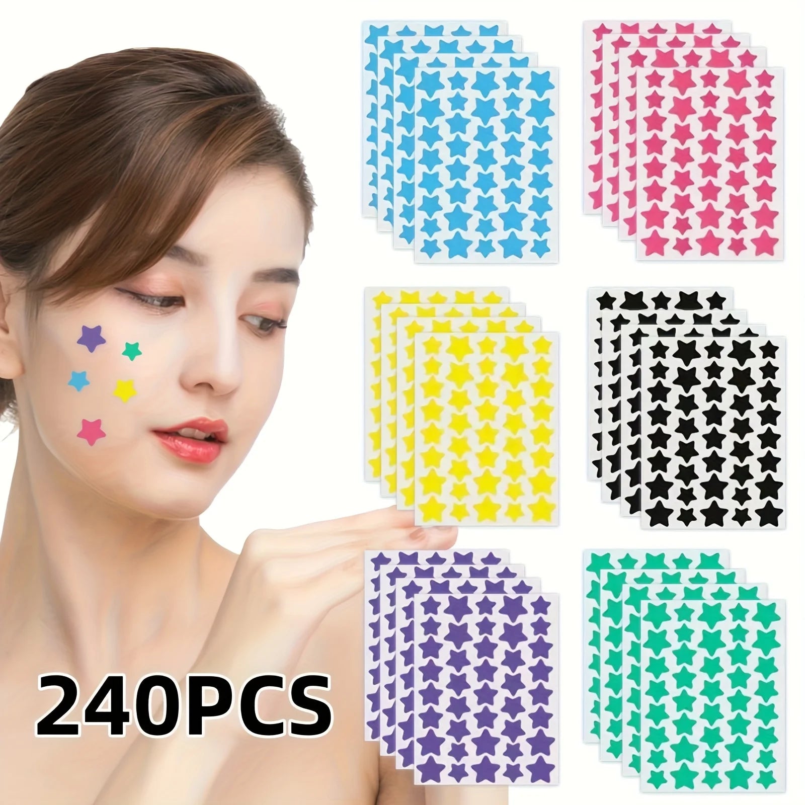 Star-Shaped Hydrocolloid Acne Pimple Patches (240 Count)