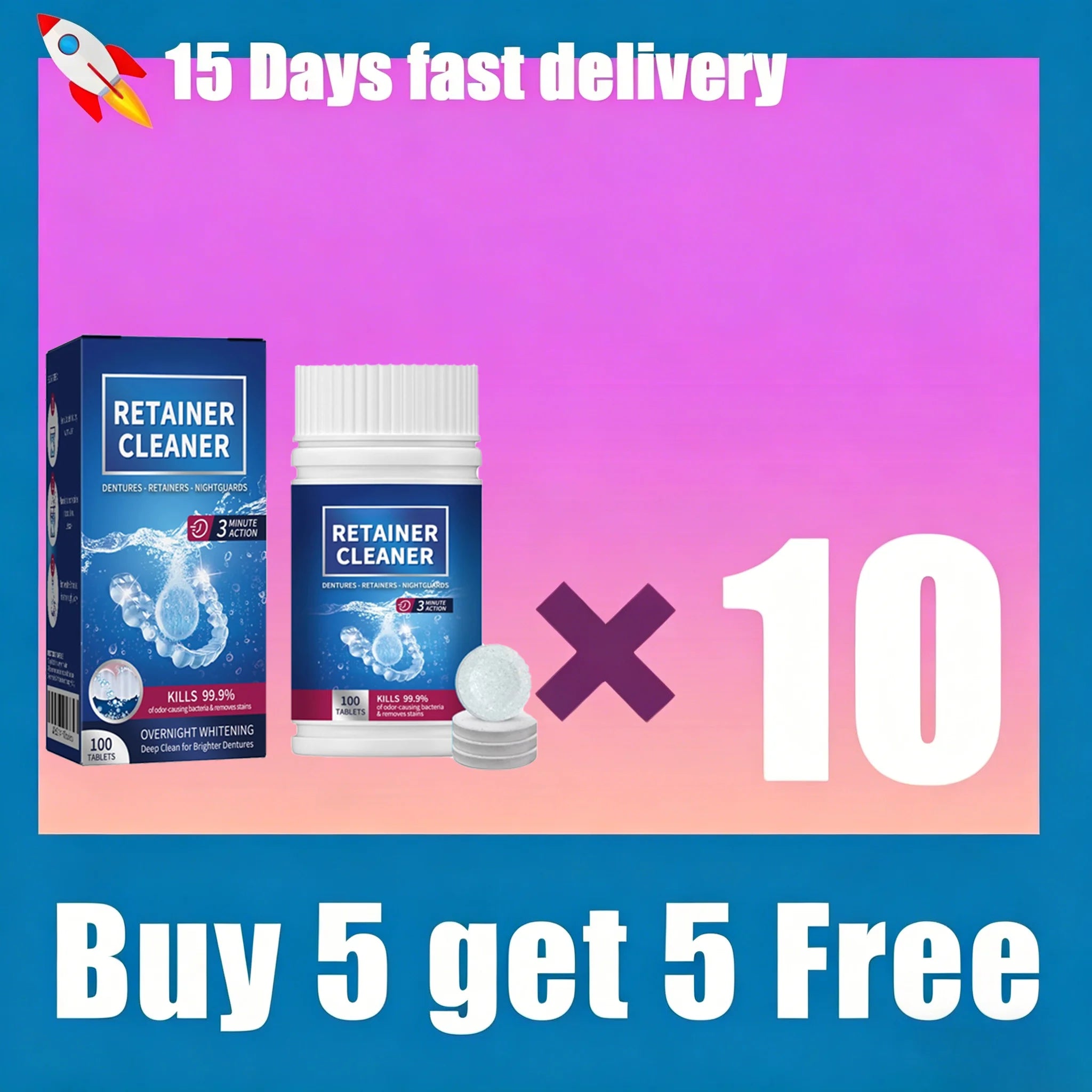 Denture and Retainer Cleaning Tablets (100 Count) - 10
