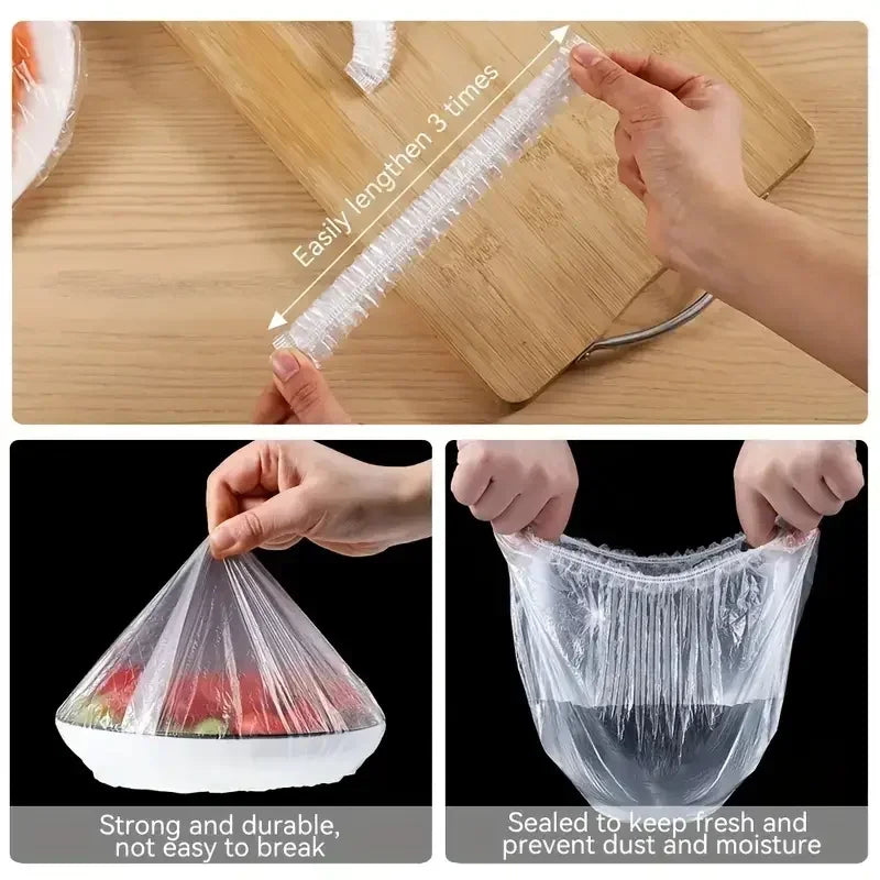 Elastic Disposable Food Covers for Kitchen Storage - 8
