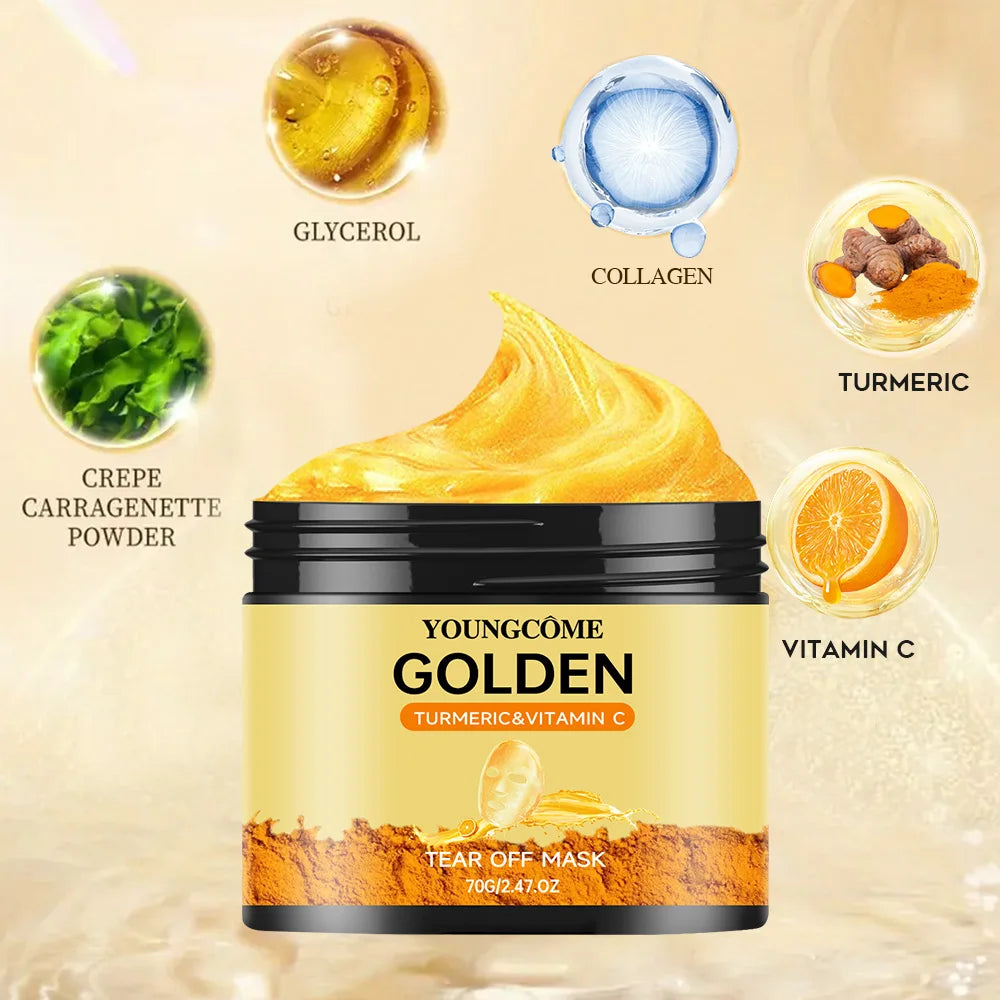 24K Gold Collagen Peel-Off Facial Mask for Glowing Skin