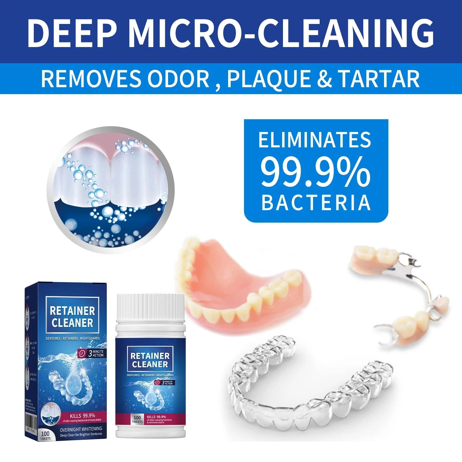 Denture and Retainer Cleaning Tablets (100 Count) - 2
