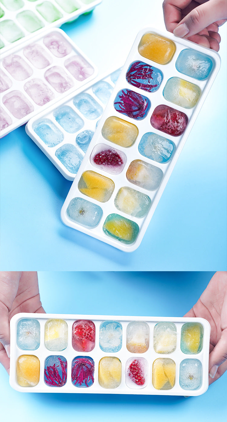 14-Grid Easy-Release Silicone Ice Cube Tray