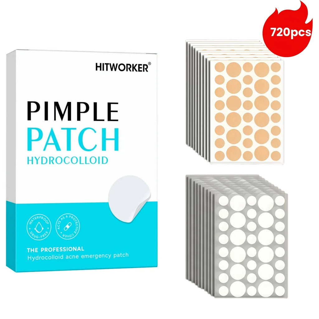 Invisible Hydrocolloid Acne Pimple Patches for Fast Healing