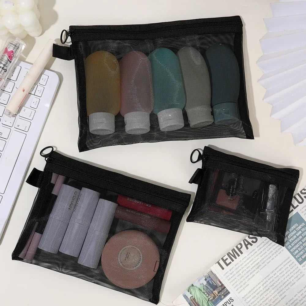 3-Piece Mesh Travel Toiletry and Makeup Organizer Set - 19