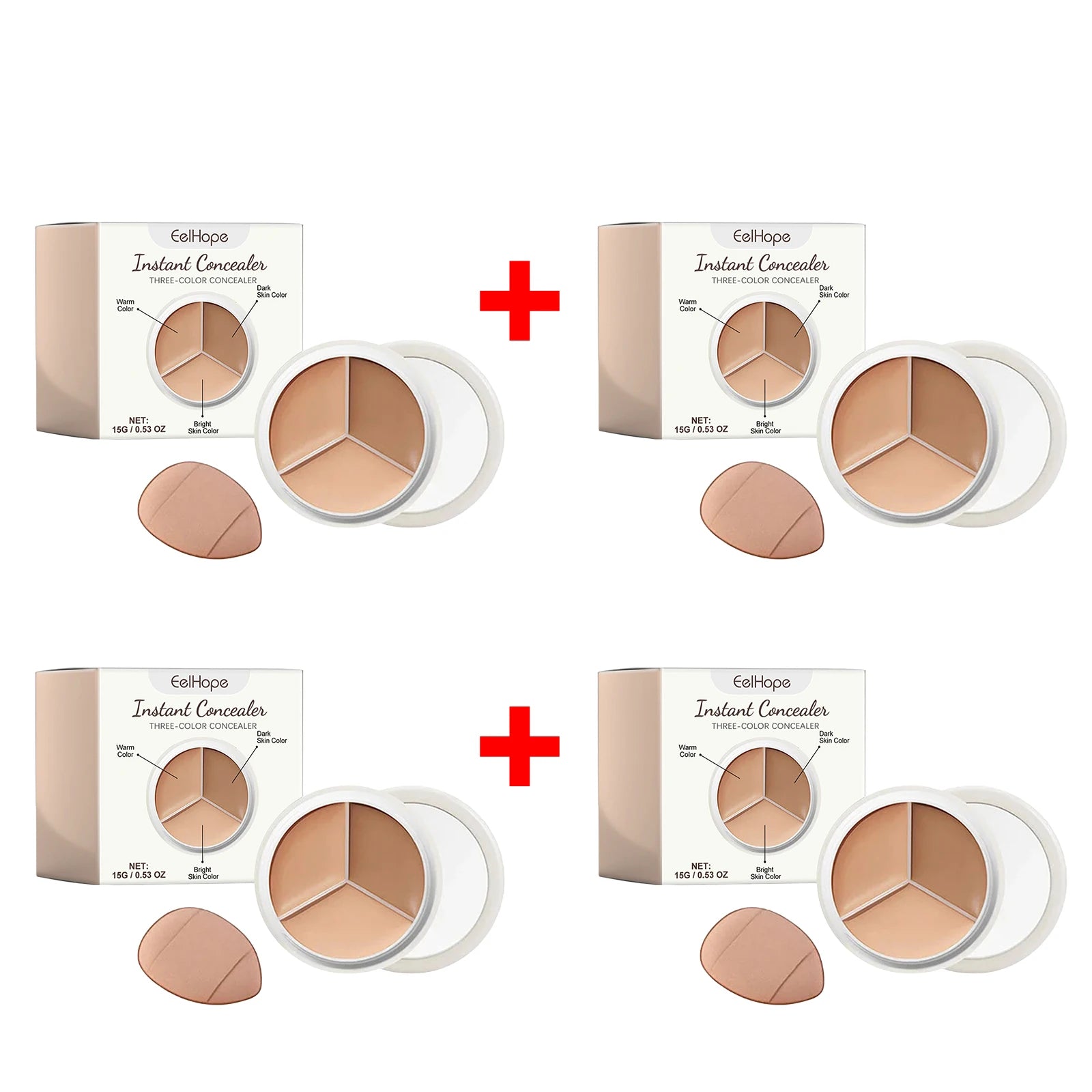 3-Color Cream Concealer Palette for Flawless Coverage - 13