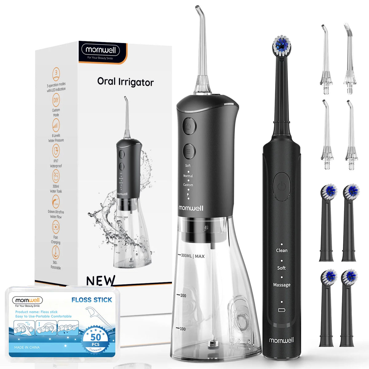 2-in-1 Sonic Electric Toothbrush and Water Flosser Oral Care Kit