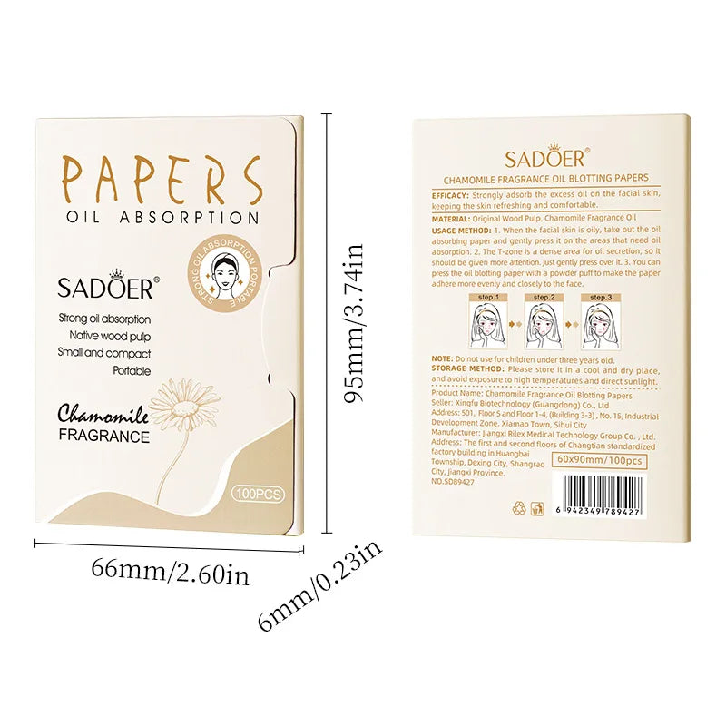 Oil-Absorbing Face Blotting Sheets for Oily Skin - 6