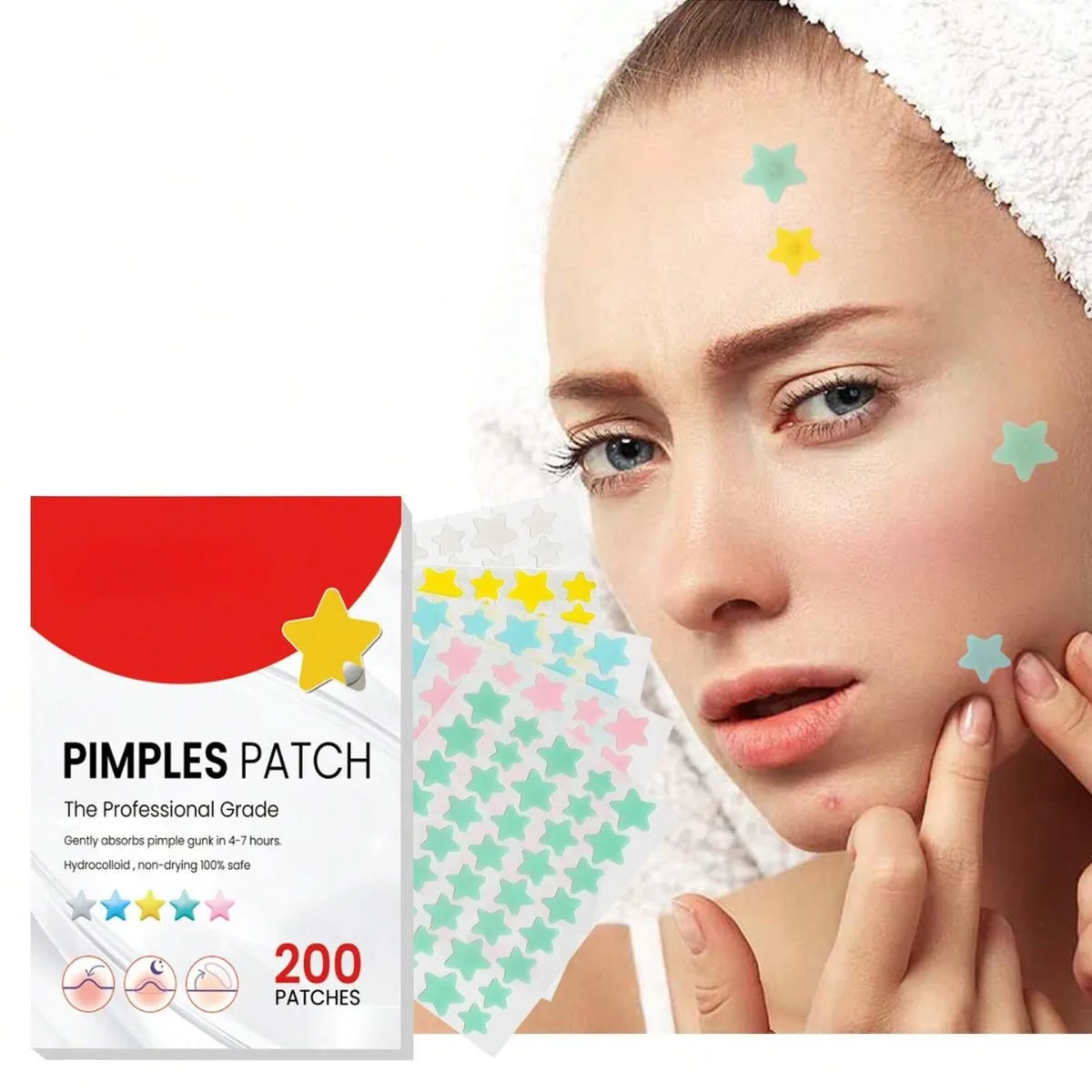 Star Shaped Hydrocolloid Acne Patches for Blemishes - 1
