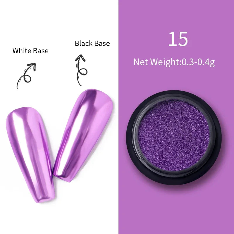 Metallic Mirror Effect Nail Glitter Chrome Powder - 20
