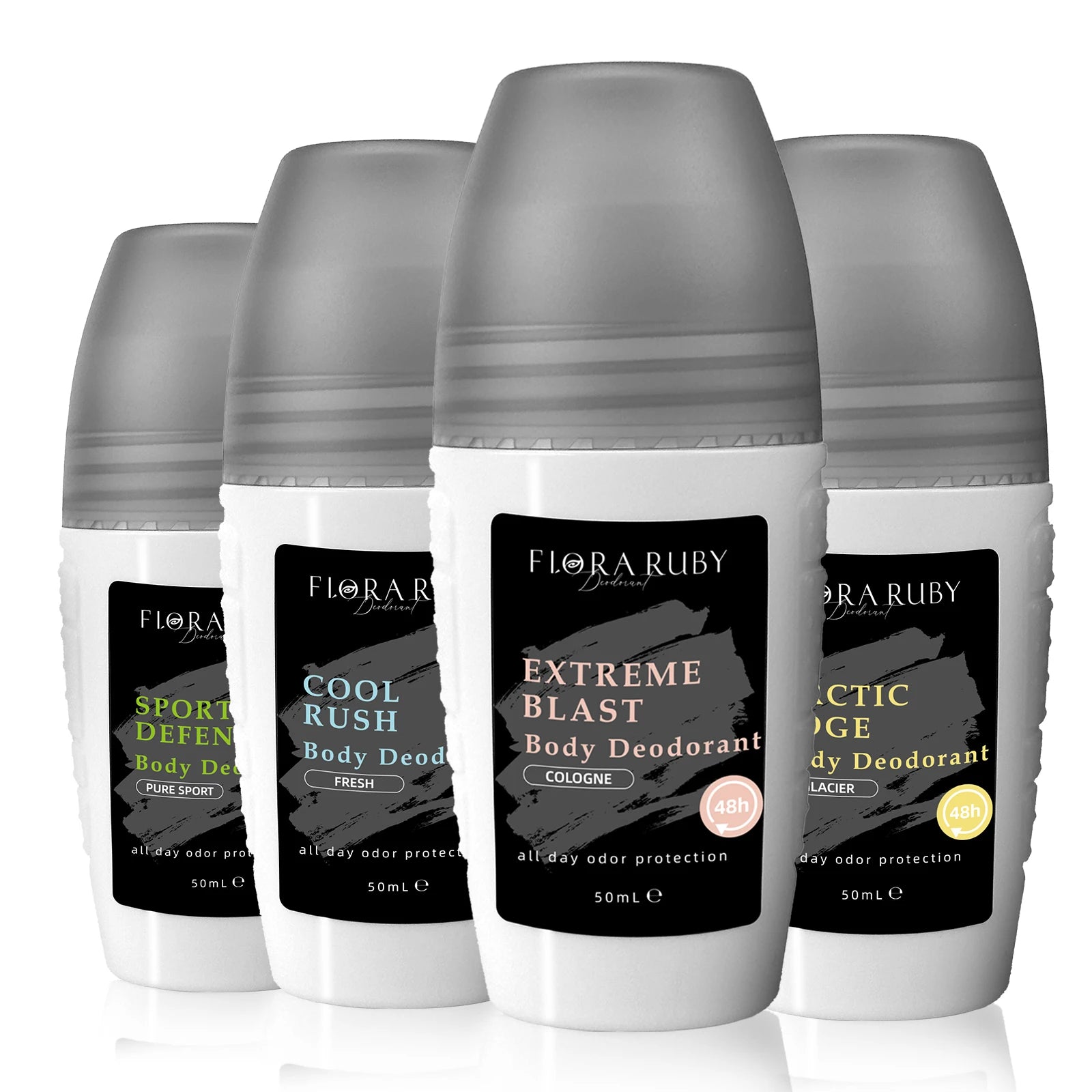 4-Piece Aluminum-Free Roll-On Deodorant Set for Men - 17