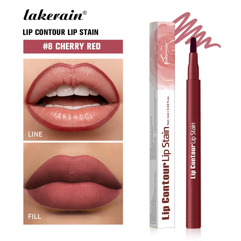 2-in-1 Dual-Tip Waterproof Lip Stain and Liner Pen