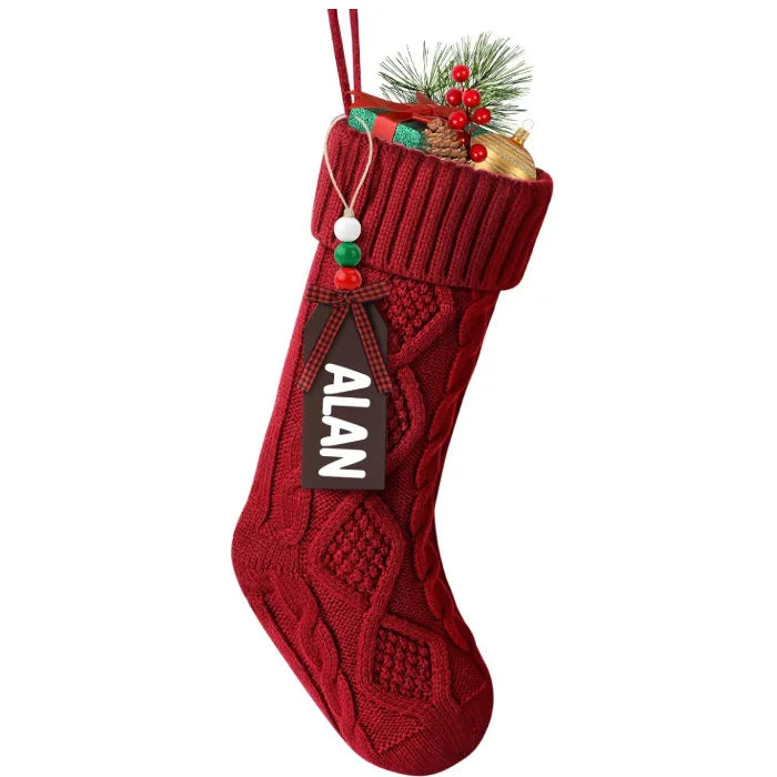Cable Knit Christmas Stockings for Holiday Decor - 14