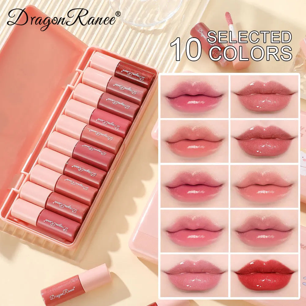 10-Piece Waterproof Moisturizing Lip Gloss Set - 1