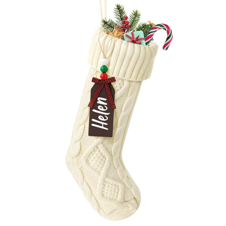 Cable Knit Christmas Stockings for Holiday Decor - 13