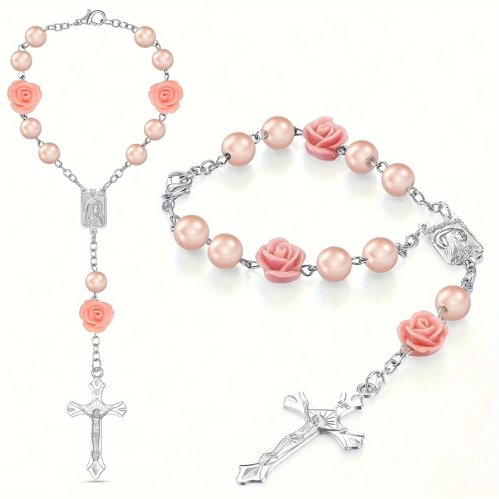 Decorative Car Rearview Mirror Rosary Beads - 1