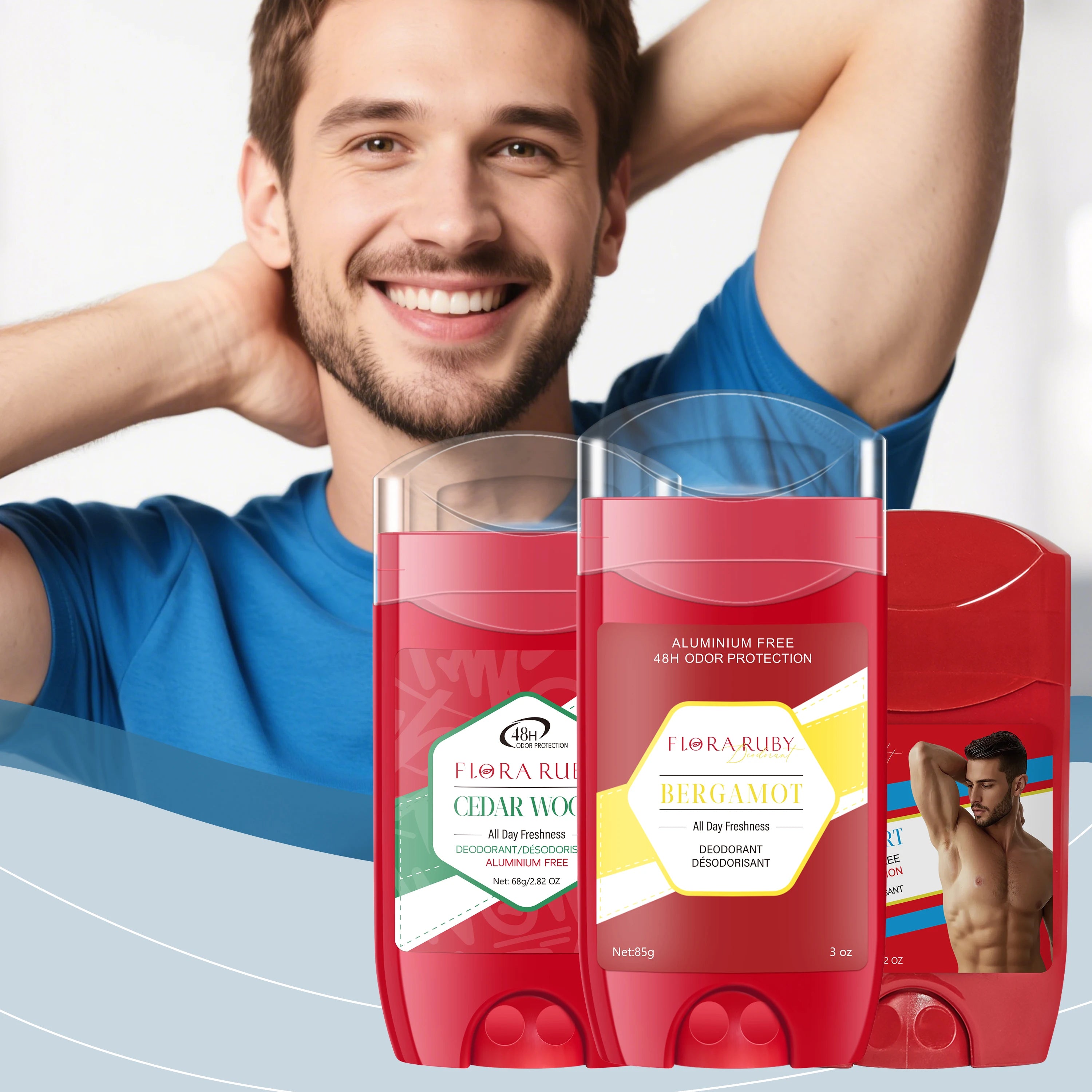 Aluminum-Free Men's Deodorant Stick 3-Pack - 1