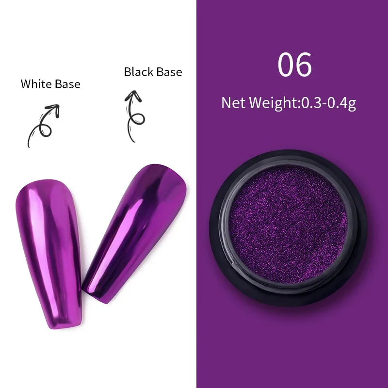 Metallic Mirror Effect Nail Glitter Chrome Powder - 11