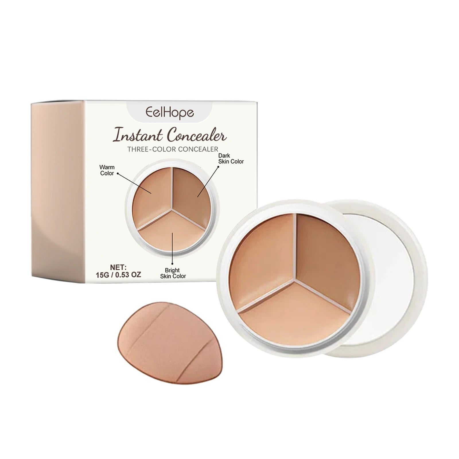 3-Color Cream Concealer Palette for Flawless Coverage - 16