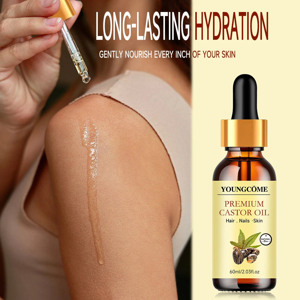 Pure Organic Castor Oil for Hair and Skin Care