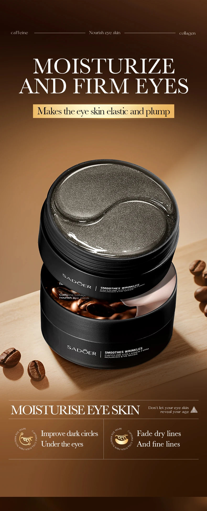 Caffeine Collagen Eye Patches for Anti-Aging and Puffiness
