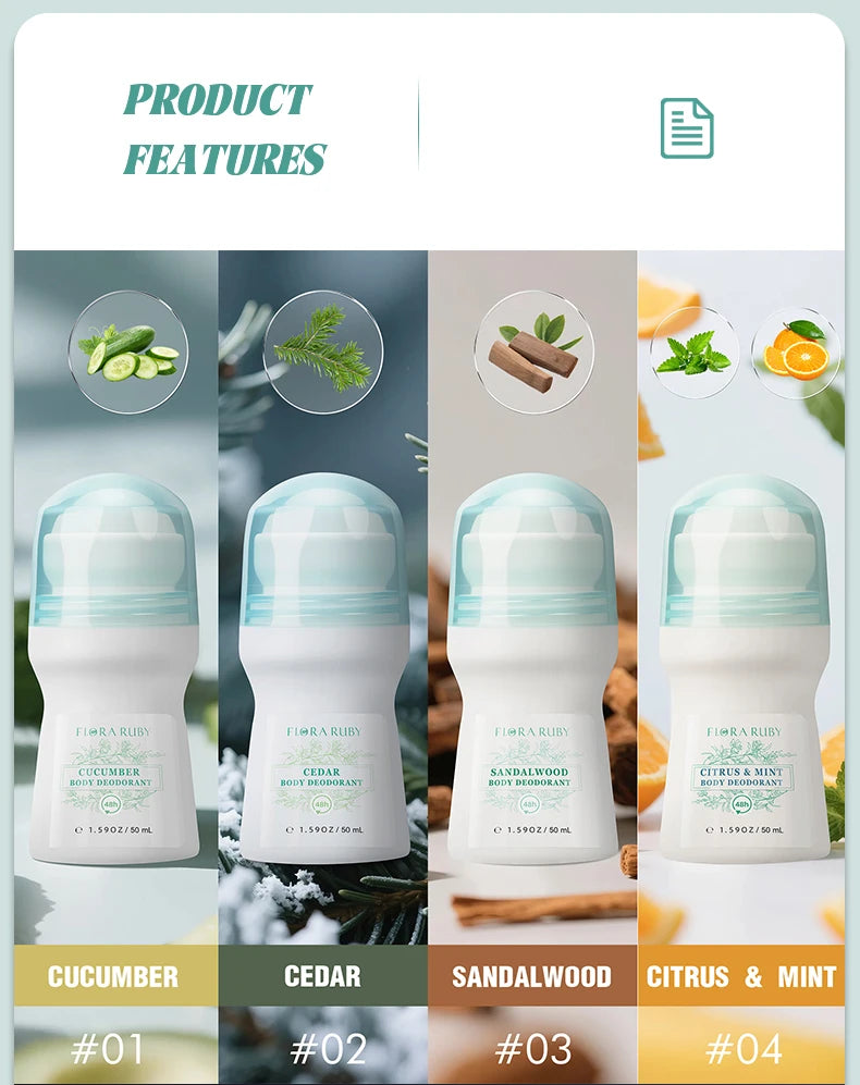 Natural Aluminum-Free Deodorant Roll-On