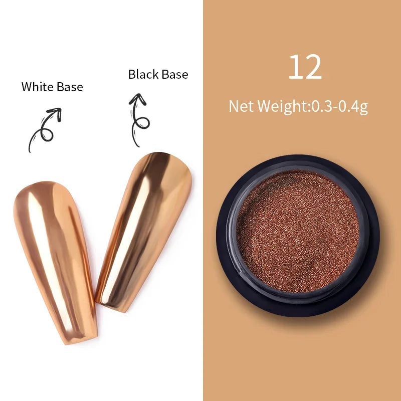 Metallic Mirror Effect Nail Glitter Chrome Powder - 8
