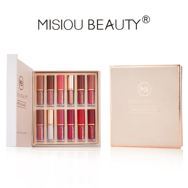 12-Piece Long-Lasting Matte Liquid Lipstick Set - 1