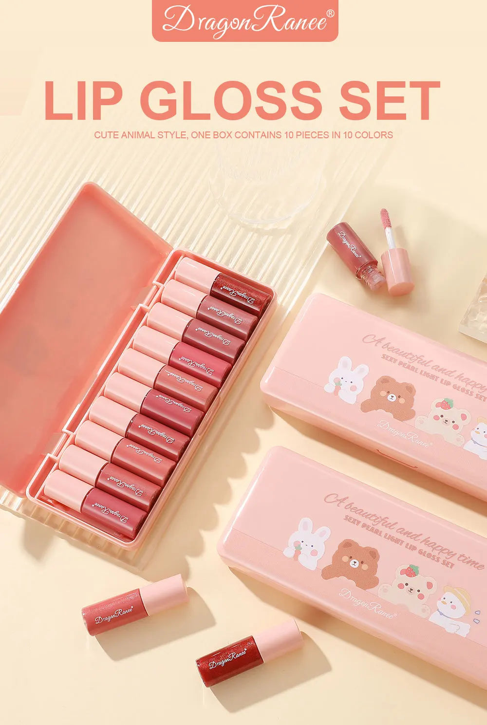 10-Piece Waterproof Moisturizing Lip Gloss Set - 6