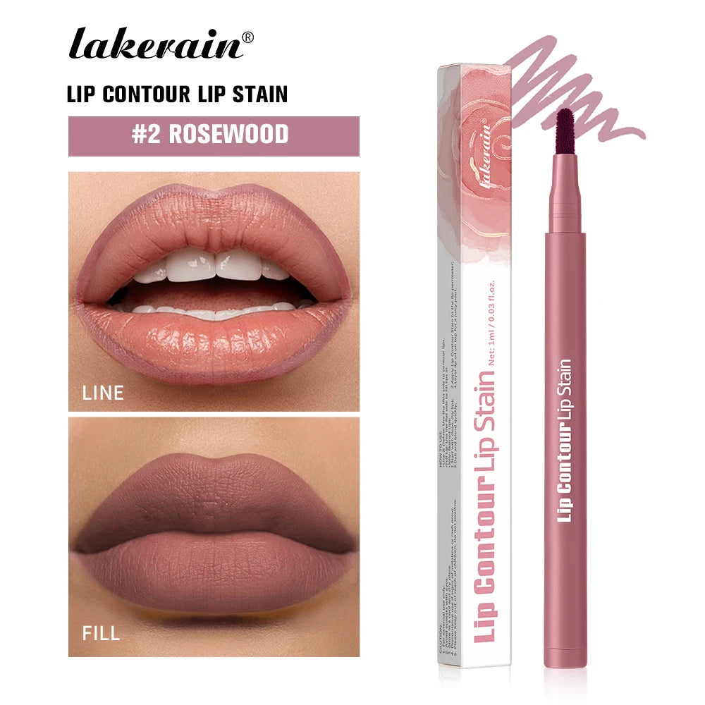 2-in-1 Dual-Tip Waterproof Lip Stain and Liner Pen