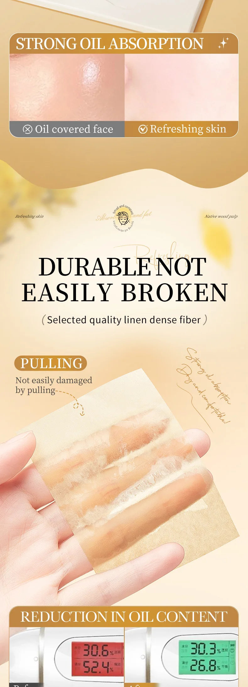 Oil-Absorbing Face Blotting Sheets for Oily Skin