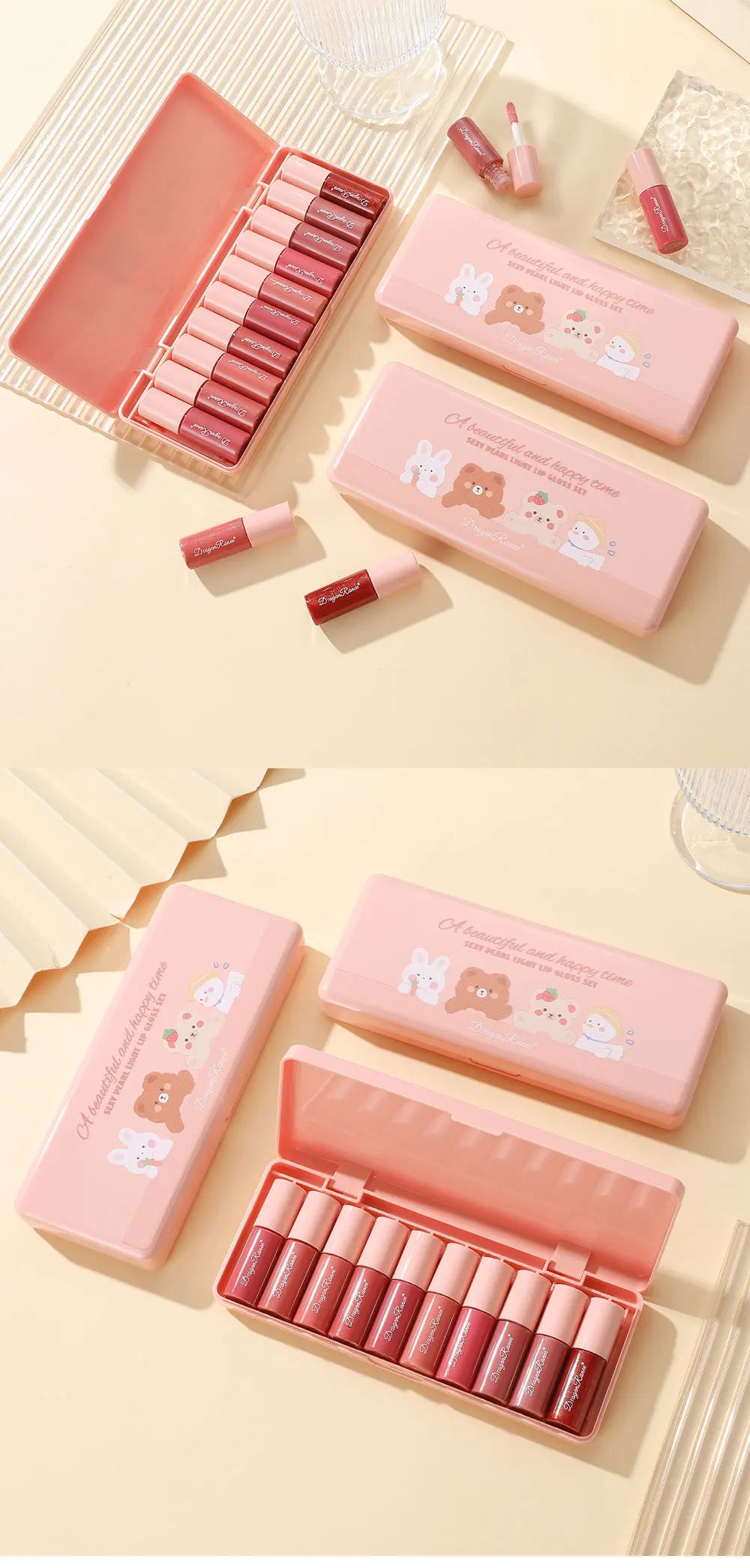 10-Piece Waterproof Moisturizing Lip Gloss Set
