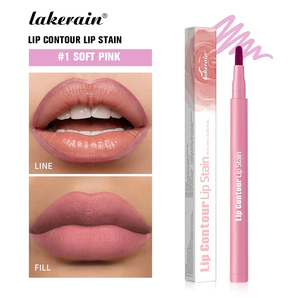 2-in-1 Dual-Tip Waterproof Lip Stain and Liner Pen