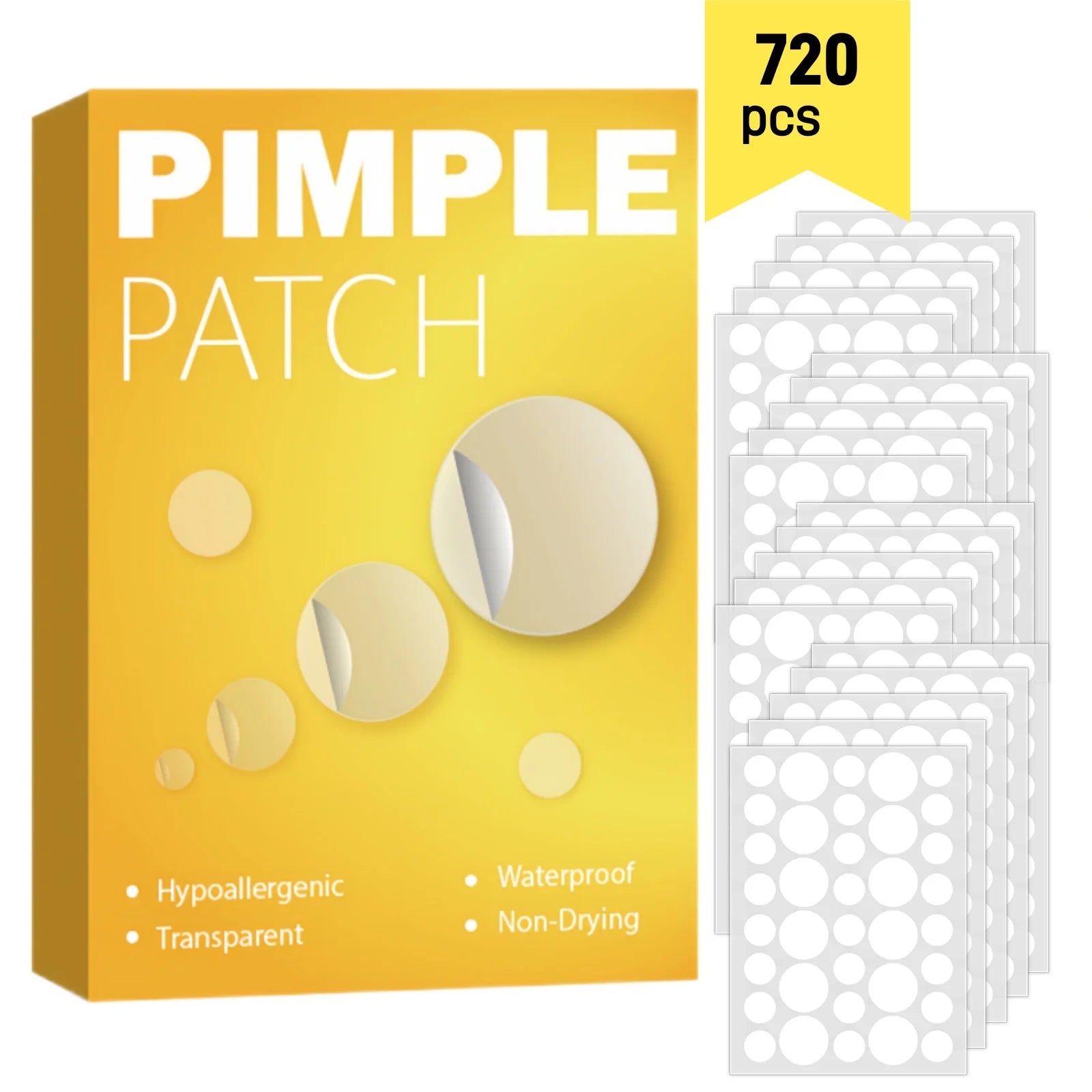 Invisible Hydrocolloid Acne Patches for Fast Blemish Healing