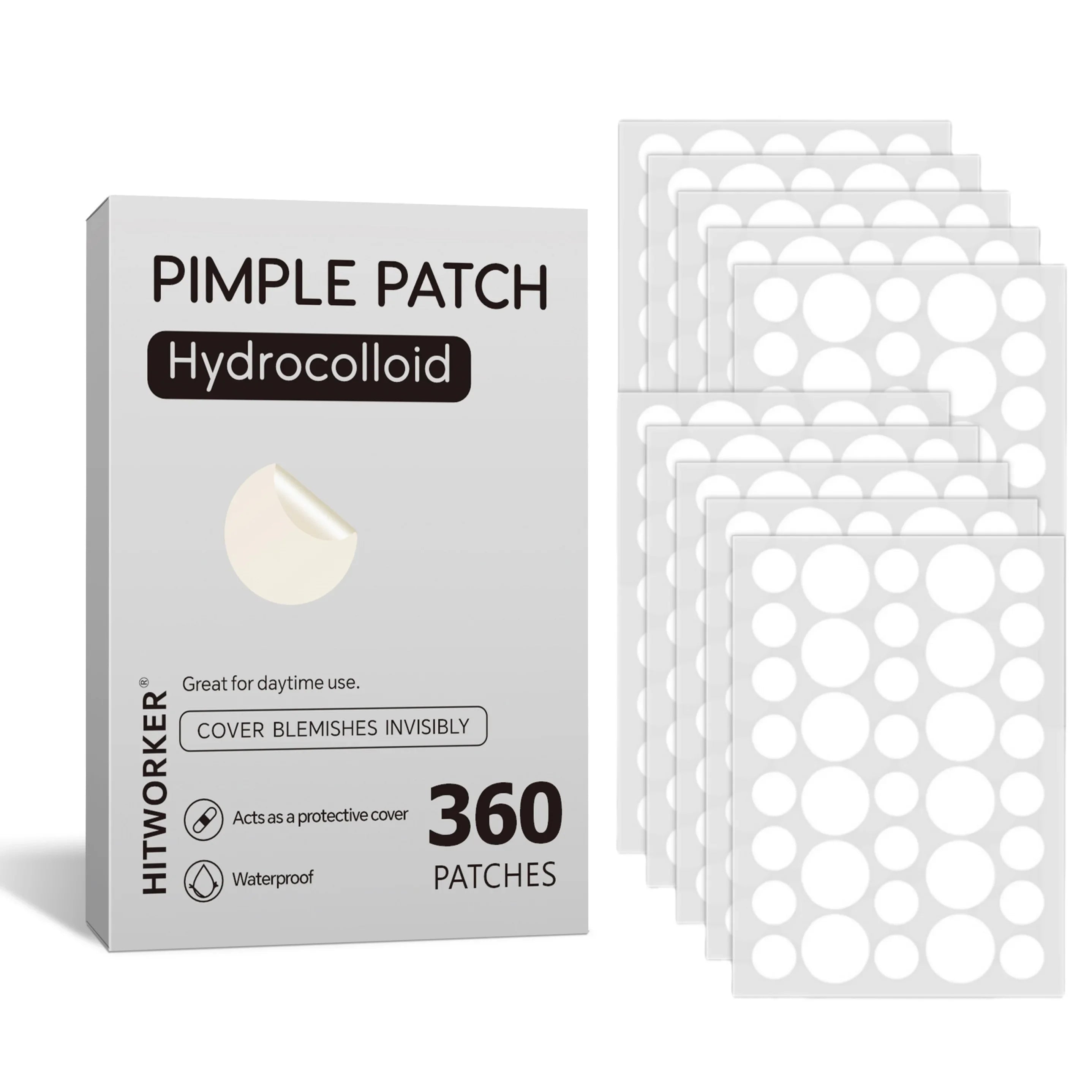 Invisible Hydrocolloid Acne Pimple Patches (360 Count)