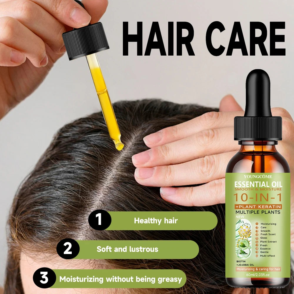 10-in-1 Hydrating Hair Essence Oil for Smooth Shine - 3